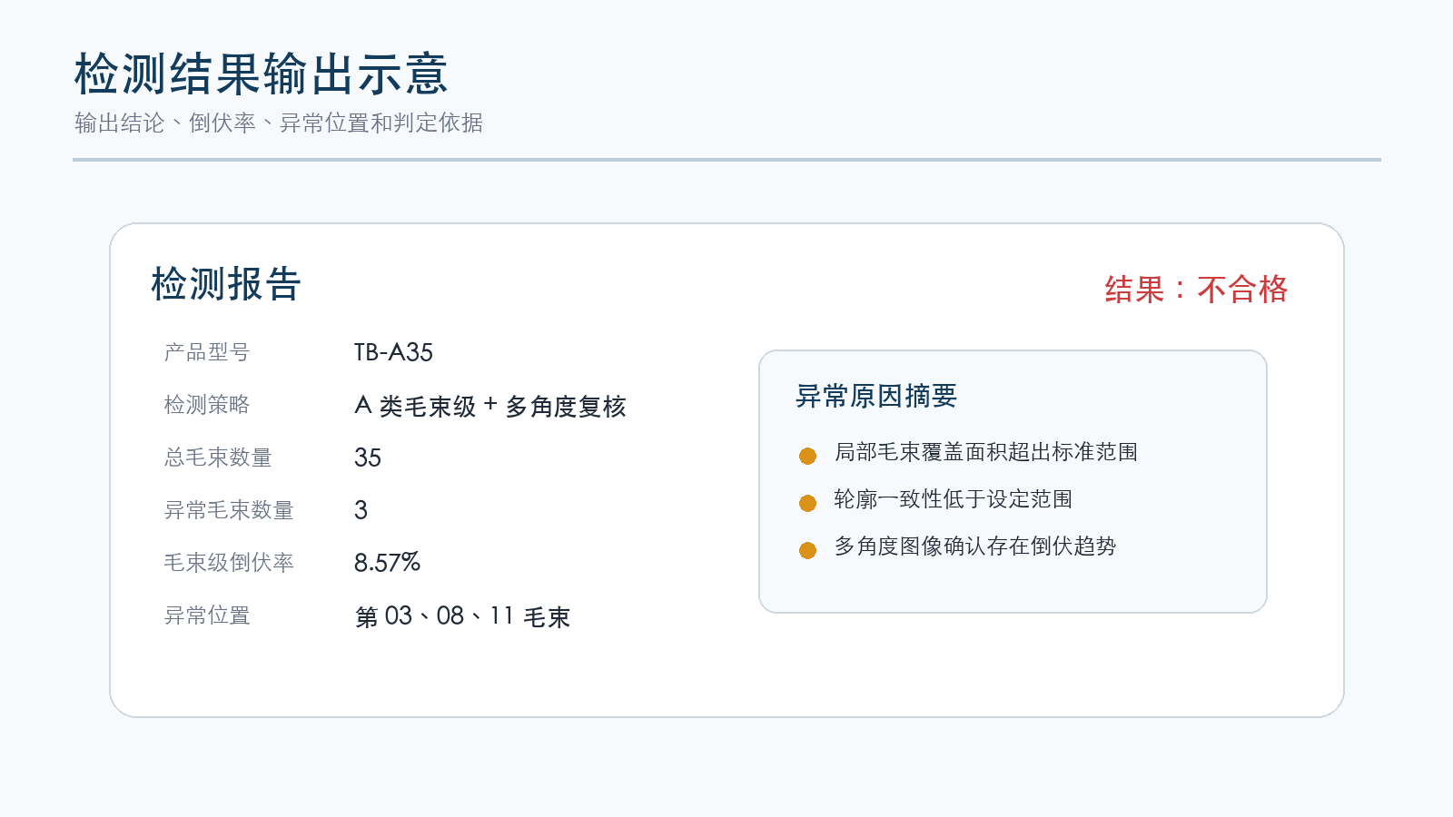 牙刷毛束结构化检测报告示意